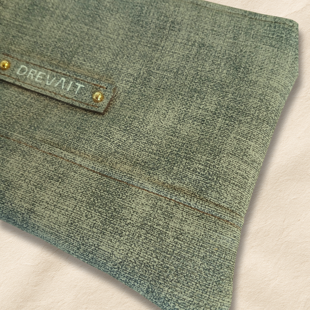 Classic Wristlet - Vintage Wash Denim - Black Sand