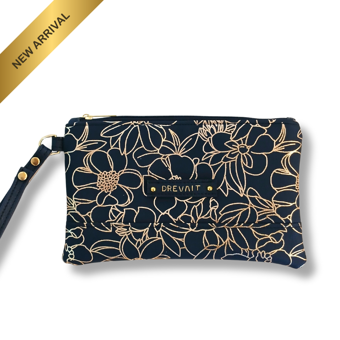 Classic Wristlet - Dark and Gold