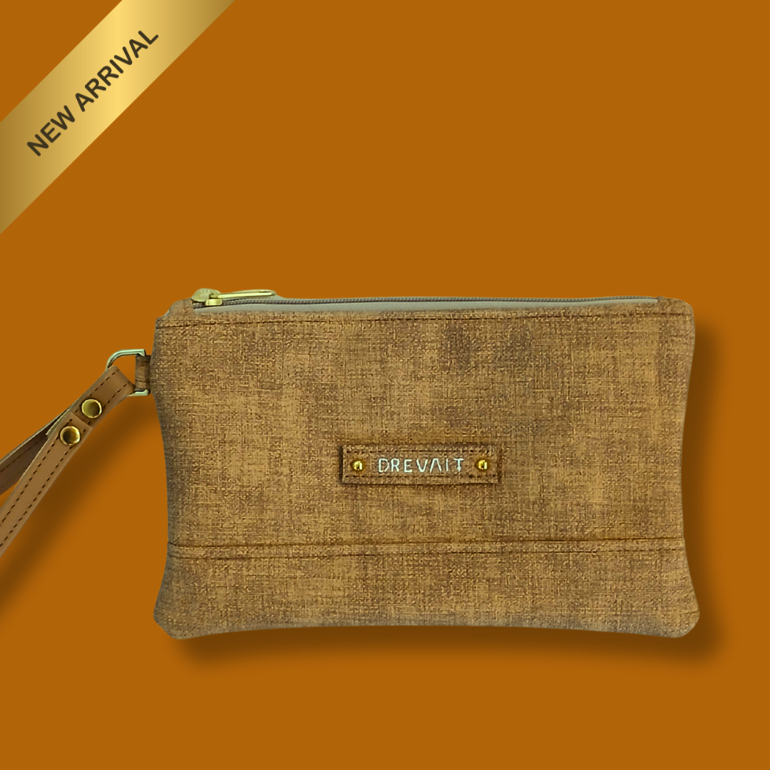Classic Wristlet - Vintage Wash Denim - Sunset Dune