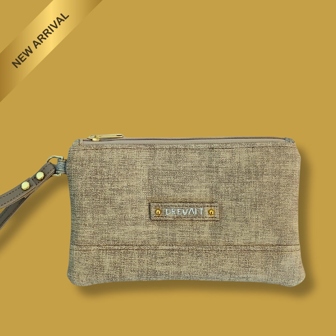 Classic Wristlet - Vintage Wash Denim - Khaki