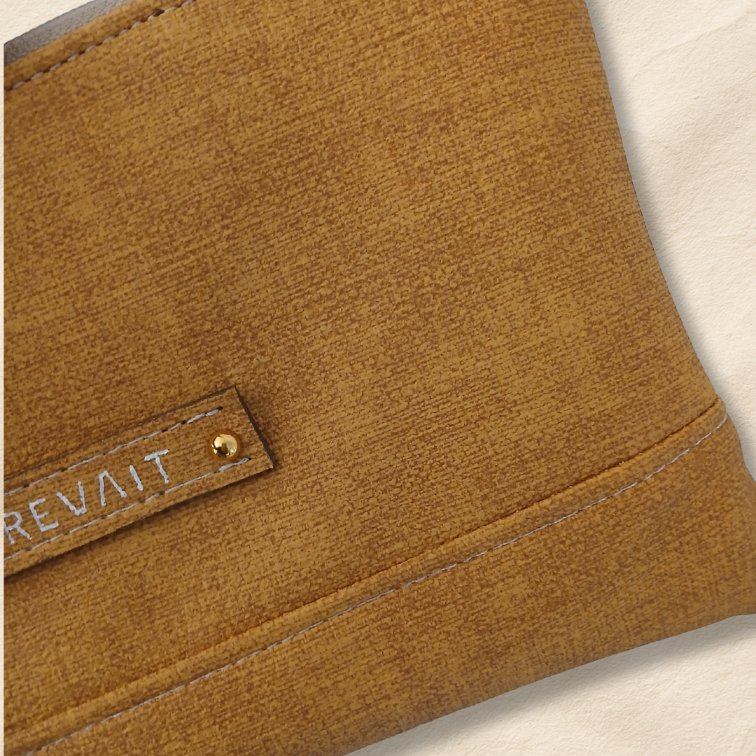 Classic Wristlet - Vintage Wash Denim - Mustard Seed