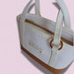 Promenade Mini Tote - White Snakeskin/Tan Combo