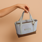 Promenade Mini Tote - White Snakeskin/Tan Combo
