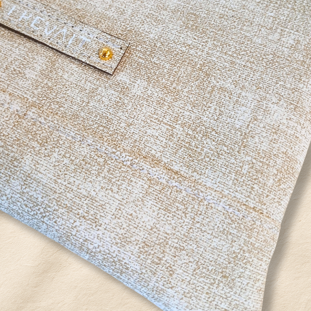 Classic Wristlet - Vintage Wash Denim - Cream