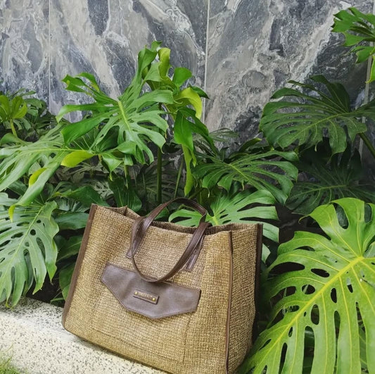 Sicily Open Beach Tote Set - Bamboo