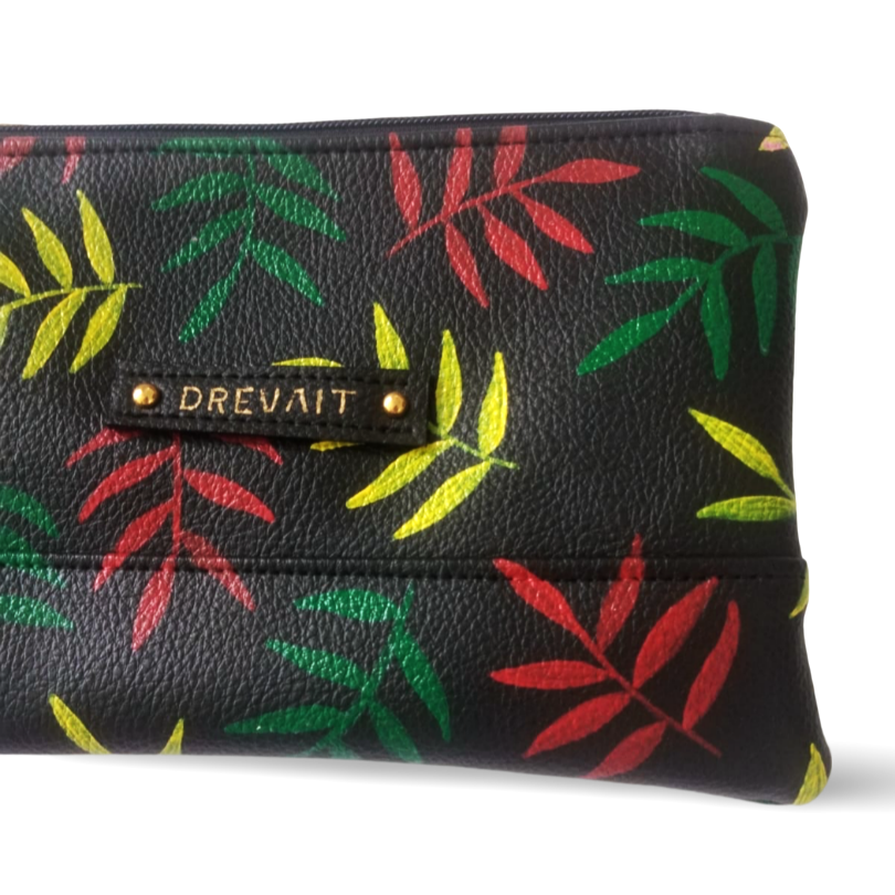 Hand Painted Leaf Wristlet - Reggae