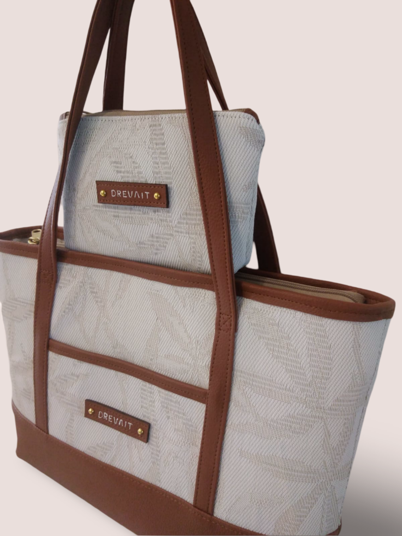 Marilyn Tote Set - Palm Shadow/Brown