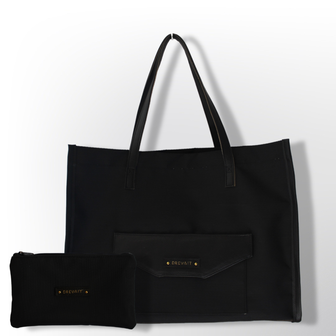 Sicily Open Beach Tote Set - Black