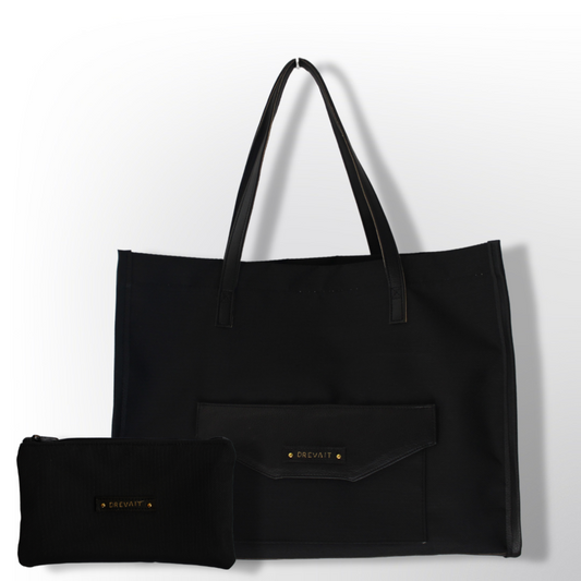 Sicily Open Beach Tote Set - Black