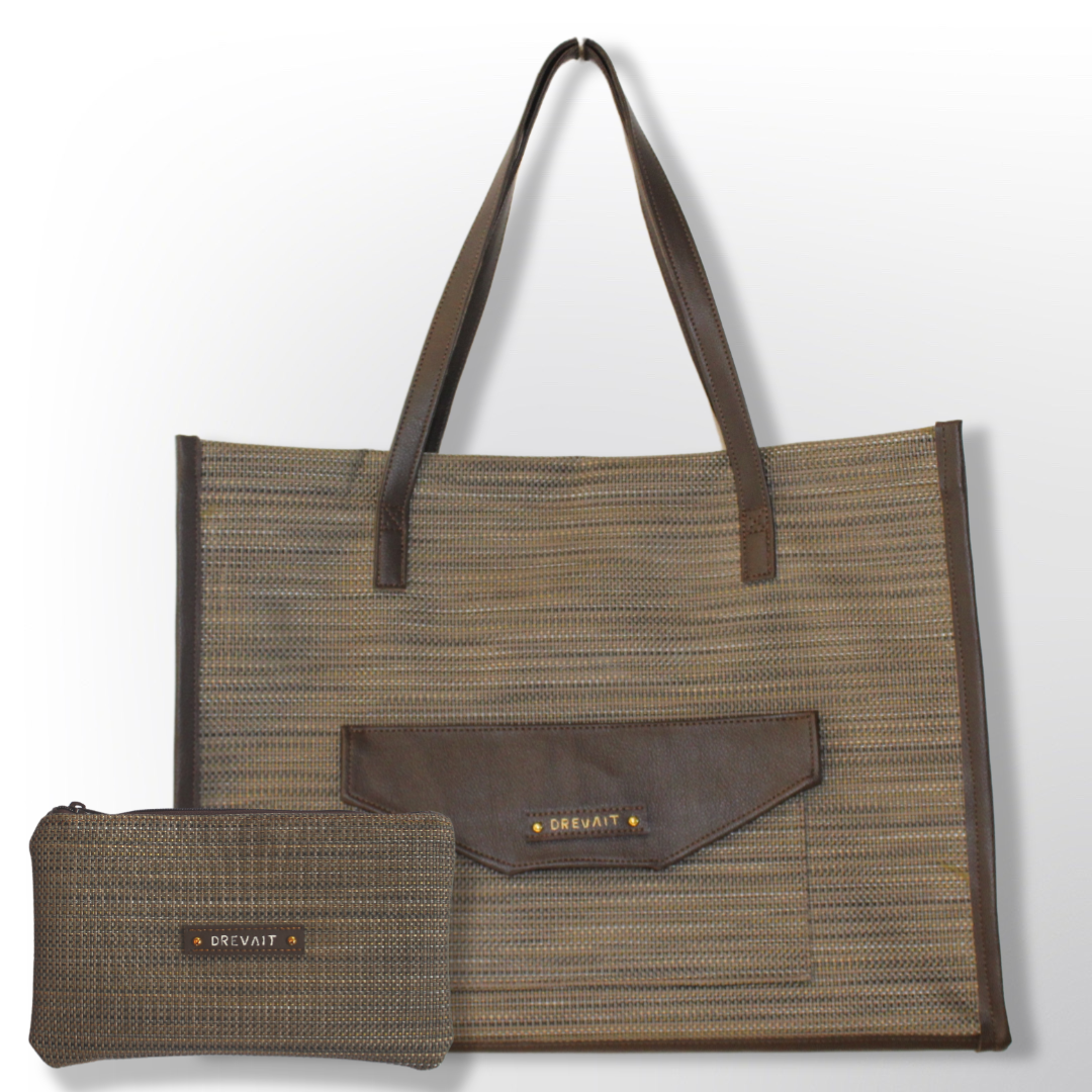 Sicily Open Beach Tote Set - Rustic Brown