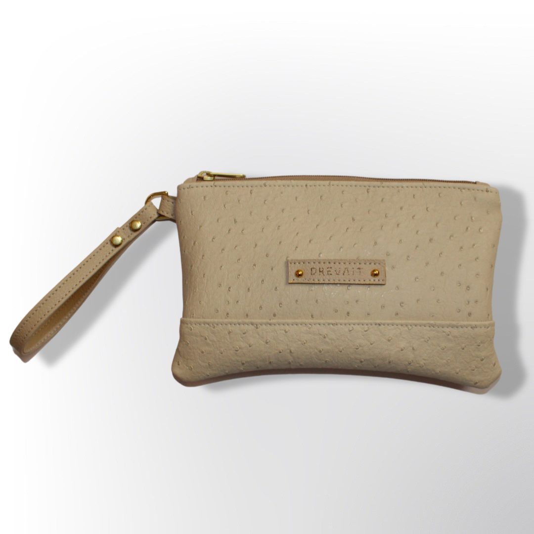 Classic Wristlet - Cream Emu