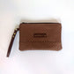 Basket Weave Look Wristlet - Brown