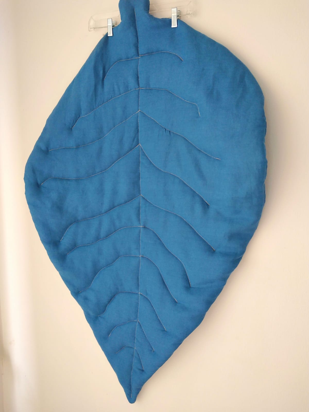 Home Decor Linen Leaf Mat - Blue