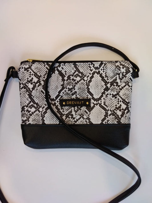 Krossie Handbag - Black Snakeskin